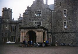 Preparing to leave Carbisdale Castle youth hostel